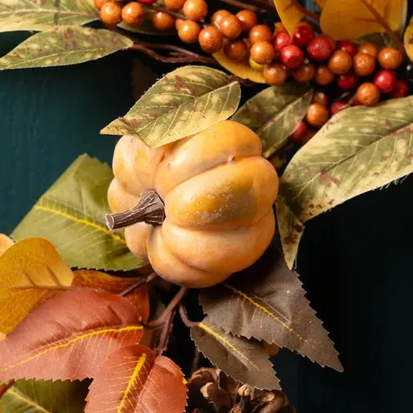 Artificial Pumpkin Wreath - Multicolor alternate view
