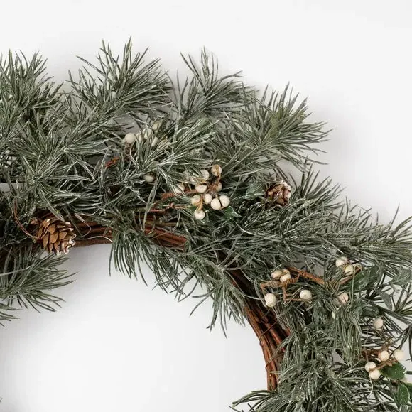 Light Up Wreath with LED - Green, Artificial alternate view