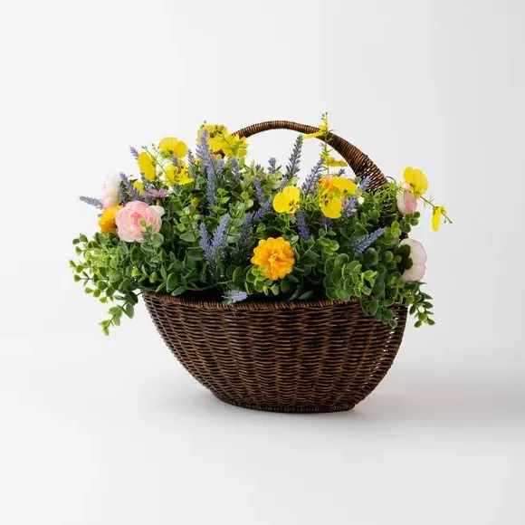 Outdoor Floral Wall Basket - Multicolor alternate view