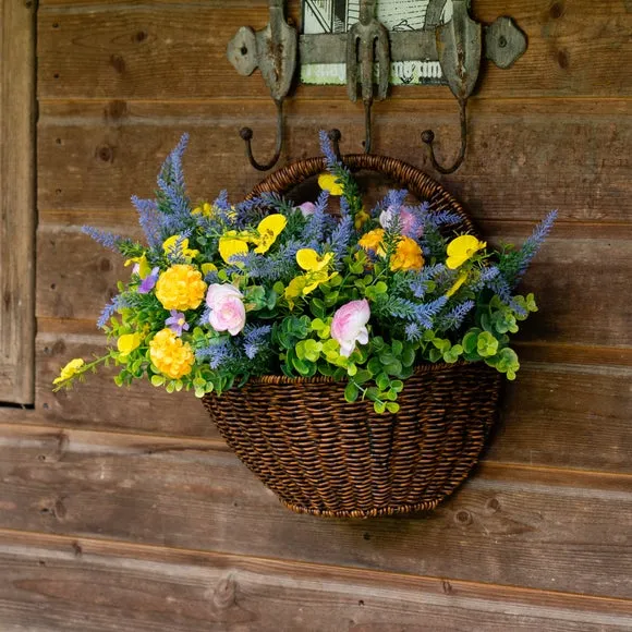 Outdoor Floral Wall Basket - Multicolor product
