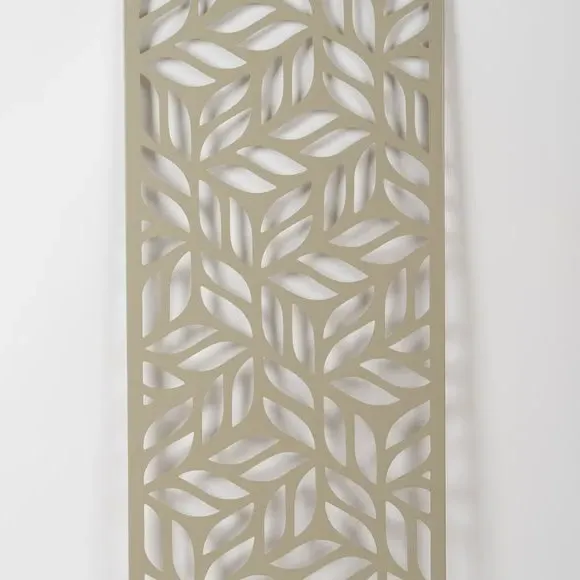 Outdoor Screen Divider with Cut-Out Design - Natural Beige, Metal alternate view
