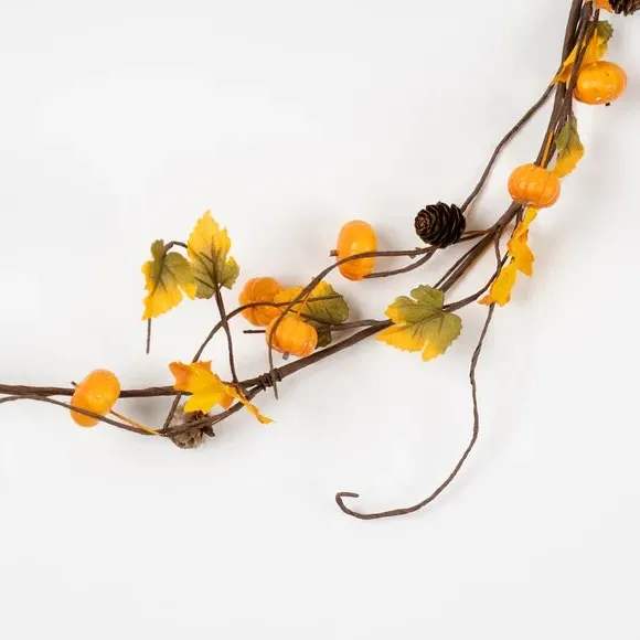 Set of 3 Artificial Pumpkin Garlands - Yellow alternate view