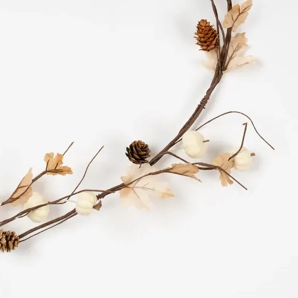 Set of 3 Autumn Garlands with Pumpkins - Cream alternate view