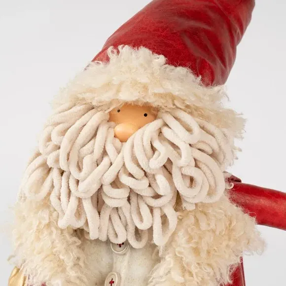 Standing Santa Ornament - Red, Plush alternate view