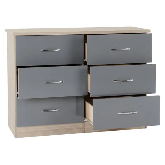 6-Drawer Chest with Gloss Finish - Grey alternate view