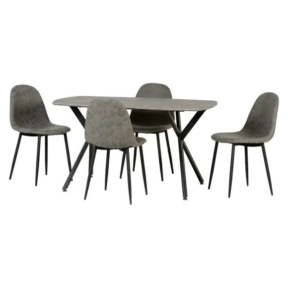 Athens 4-Seater Rectangular Dining Table - Grey alternate view