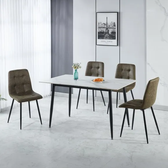 Fenton Extendable 4-Seater Dining Table Set - Olive product