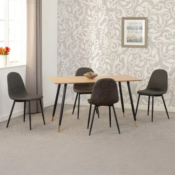 Hamilton & Athens 4-Seater Dining Table & 4 Chairs - Brown product