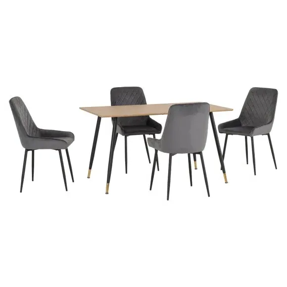 Hamilton & Avery 4-Seater Dining Table and Chair Set - Grey alternate view