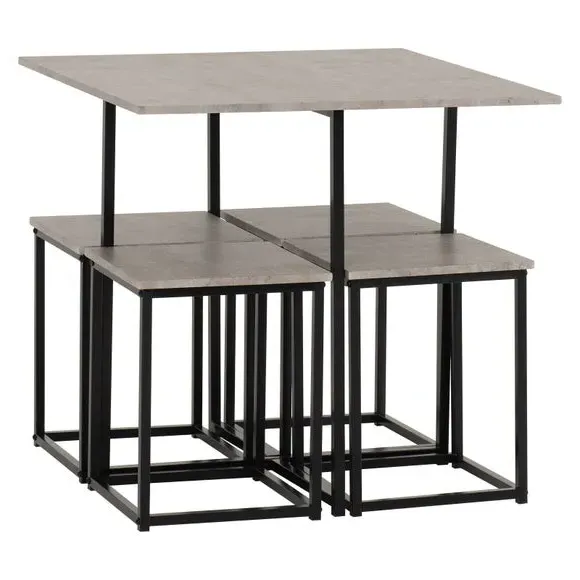 Kent Dining Table and 4 Stools Set - Stone Effect alternate view