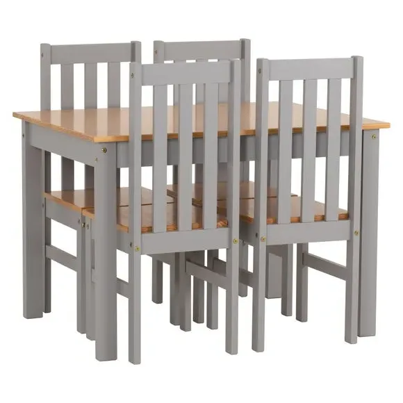 Ludlow Dining Table and 4 Chairs Set - Grey alternate view