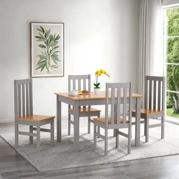 Ludlow Dining Table and 4 Chairs Set - Grey product
