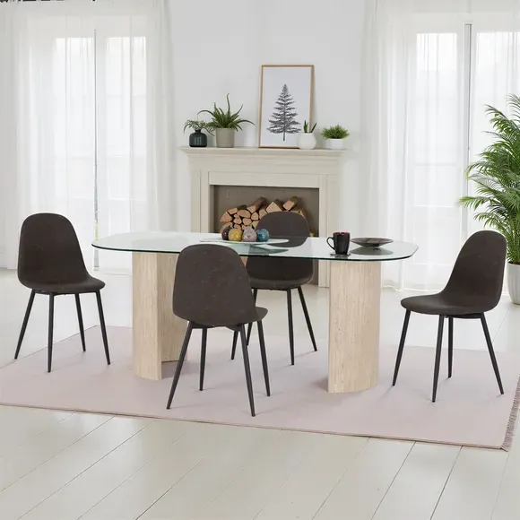 Modena & Athens Dining Table with 4 Chairs - Clear product