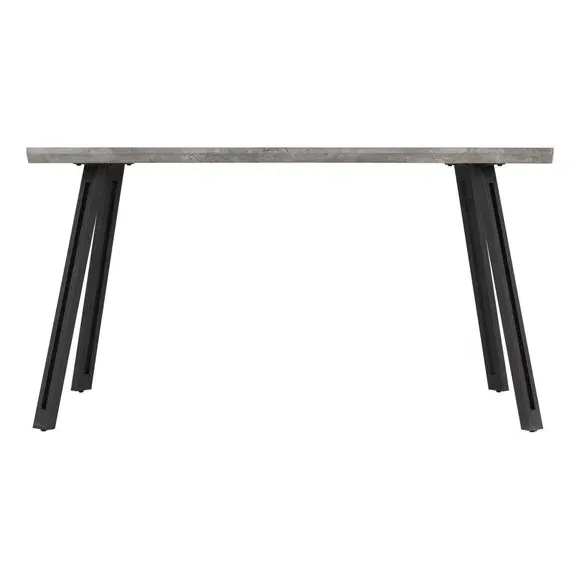 Quebec Wave 4-Seater Rectangular Dining Table - Grey, Concrete Effect alternate view