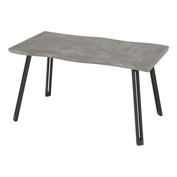 Quebec Wave 4-Seater Rectangular Dining Table - Grey, Concrete Effect product