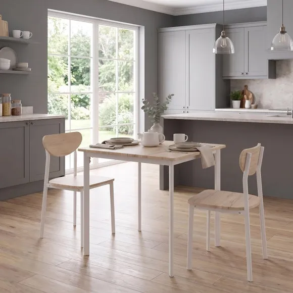 Riley Dining Table with 2 Chairs - White product