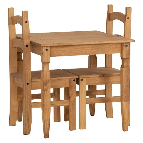 Rio Dining Table and 2 Chairs Set - Medium Wood alternate view