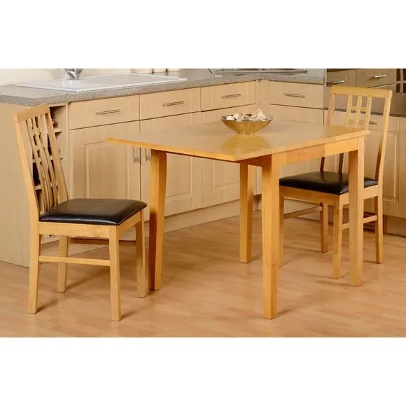 Vienna 2-Seater Square Flip Top Dining Table with 2 Chairs - Natural alternate view