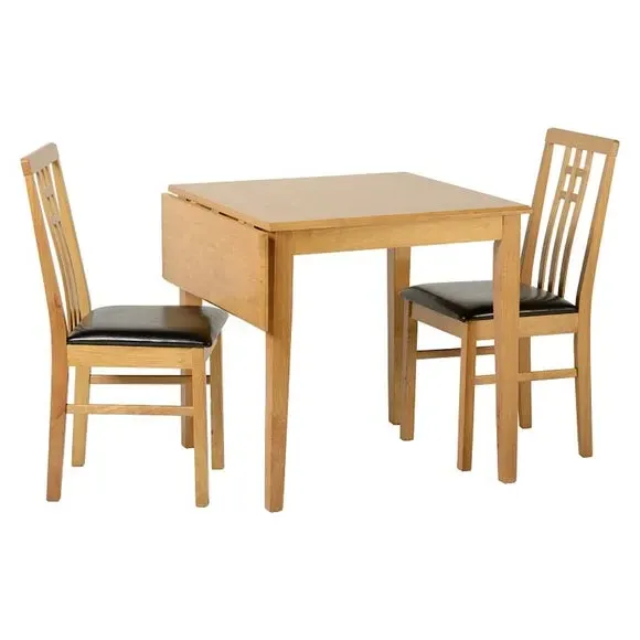 Vienna 2-Seater Square Flip Top Dining Table with 2 Chairs - Natural product