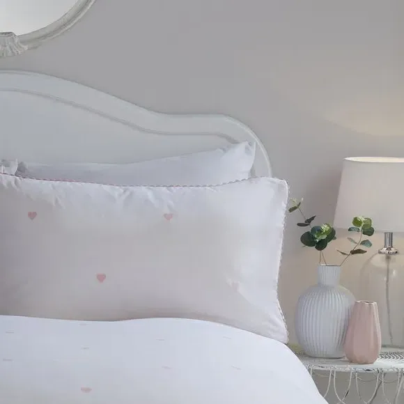 Decorative Heart Duvet Cover and Pillowcase Set - Blush alternate view