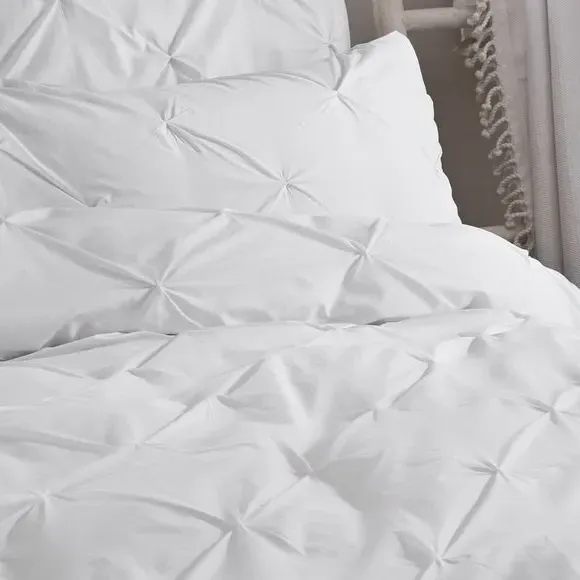 Lara Duvet Cover & Pillowcase Set - White, Microfibre Polyester alternate view