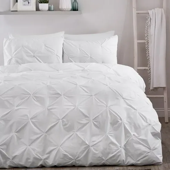 Lara Duvet Cover & Pillowcase Set - White, Microfibre Polyester product