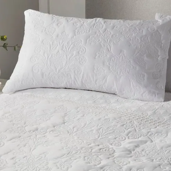 Avery Stripe Duvet Cover Set with Pillowcase - White alternate view
