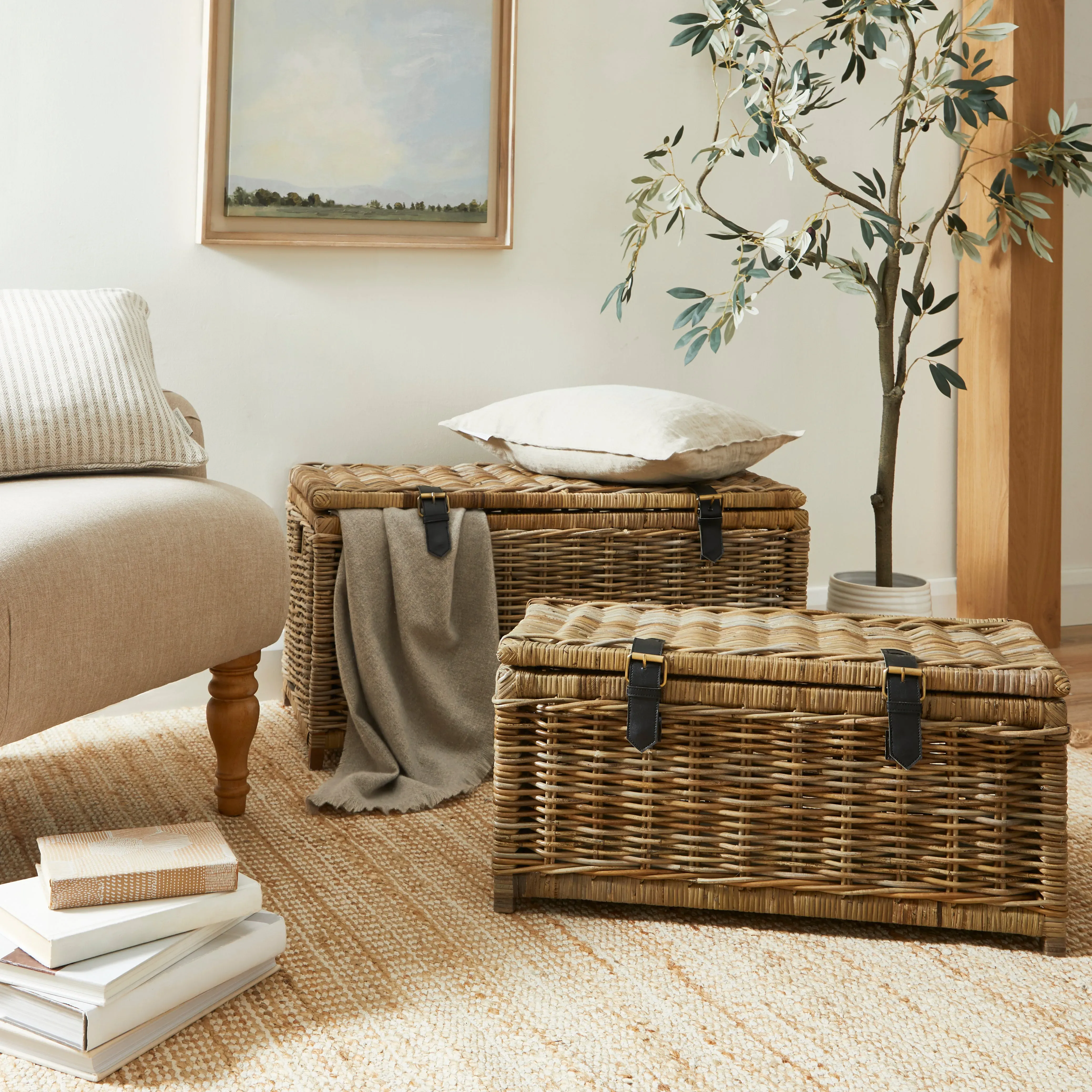 set-of-2-churchgate-rattan-trunks-brown image