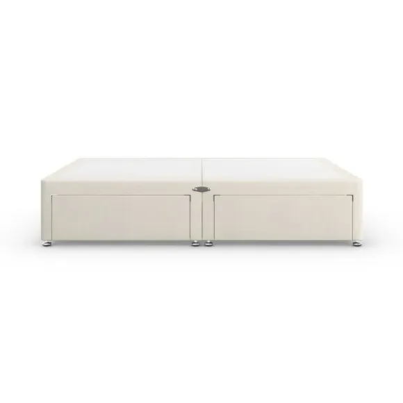 Platform Divan Base with Storage - Cream, Chenille by Dunelm, image 4