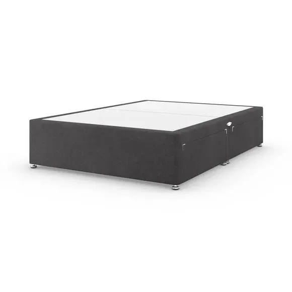 Platform Divan Base with Storage - Dark Grey, Chenille by Dunelm, image 2