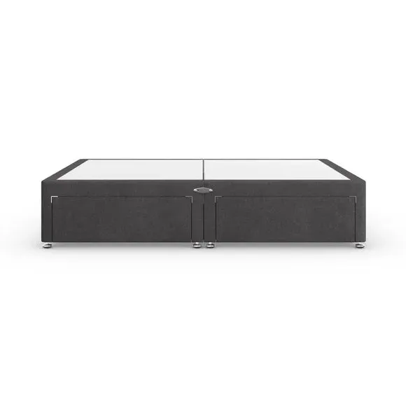 Platform Divan Base with Storage - Dark Grey, Chenille by Dunelm, image 4