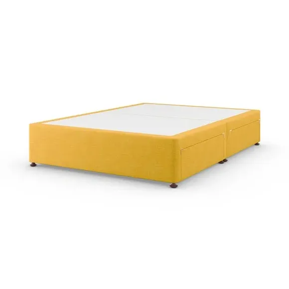 Platform Top Divan Base with Storage - Ochre, Linen by Dunelm, image 2