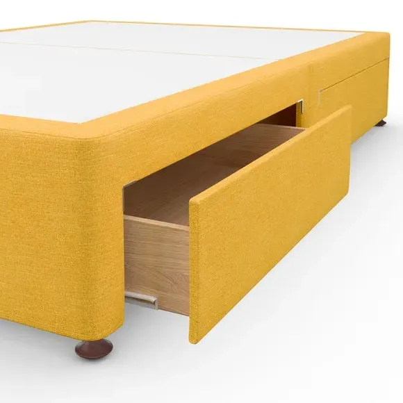 Platform Top Divan Base with Storage - Ochre, Linen by Dunelm, image 5