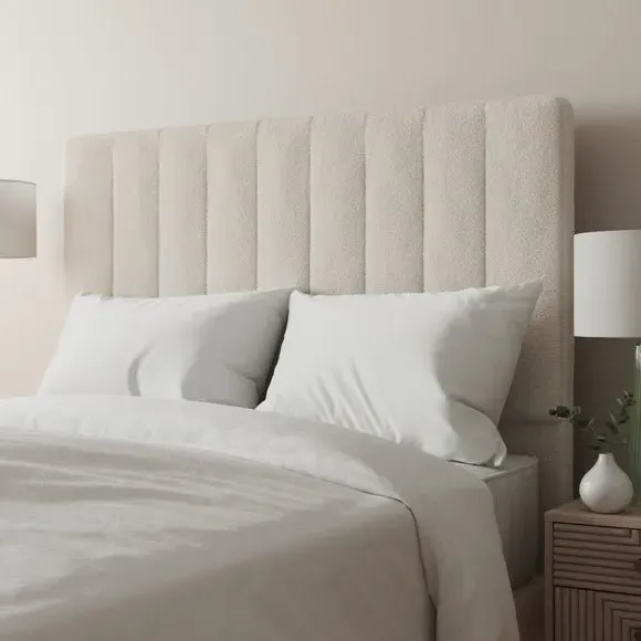 Teddy Vertical Stripe Floor Standing Headboard - Cream product