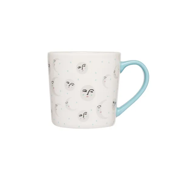 Set of 4 Moon Mugs - White, Stoneware alternate view