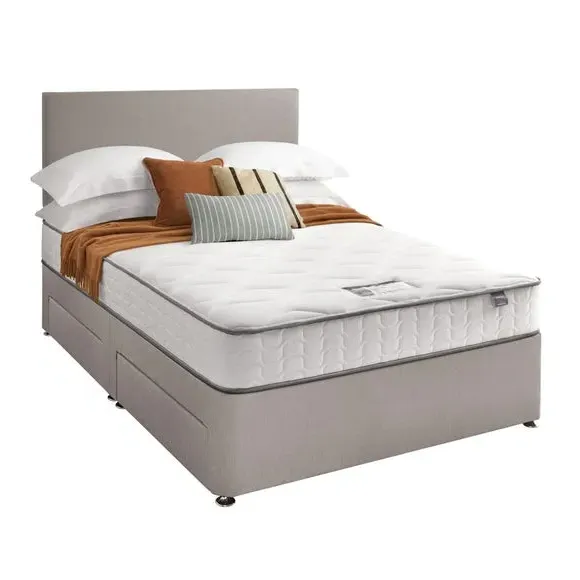 Divan Bed with Fabric Headboard - Grey, Fabric by Dunelm, image 3