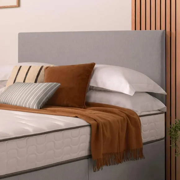 Divan Bed with Fabric Headboard - Light Grey, Fabric by Dunelm, image 4