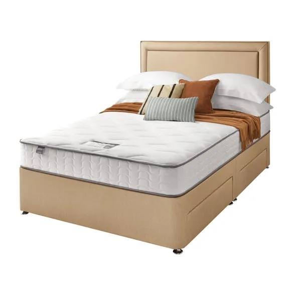 Divan Bed with Fabric Headboard - Sandstone by Dunelm, image 3