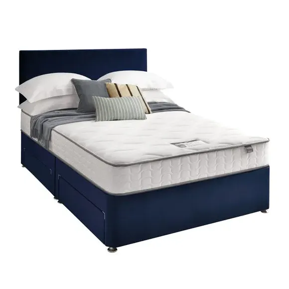 Divan Bed with Headboard & Mattress - Maritime, Velvet by Dunelm, image 3