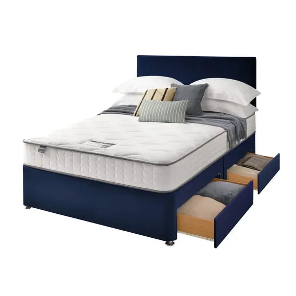Divan Bed with Headboard & Mattress - Maritime, Velvet by Dunelm, image 4