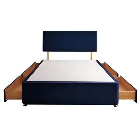 Divan Bed with Headboard & Mattress - Maritime, Velvet by Dunelm, image 5