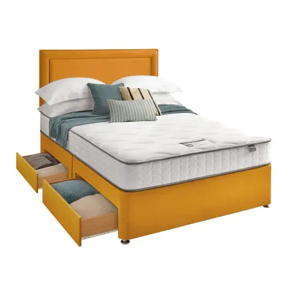 Divan Bed with Headboard & Mattress - Ochre by Dunelm, image 4