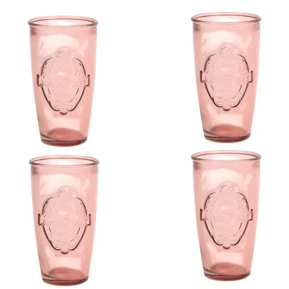 Set of 4 Recycled Glass Tumblers - Pink, Glass alternate view