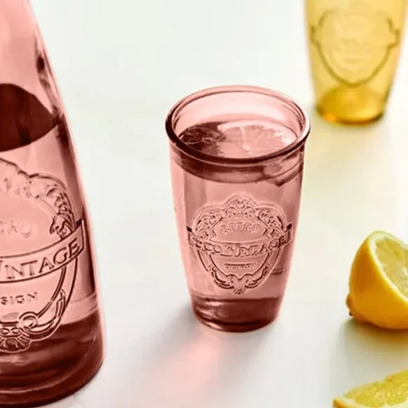 Set of 4 Recycled Glass Tumblers - Pink, Glass product