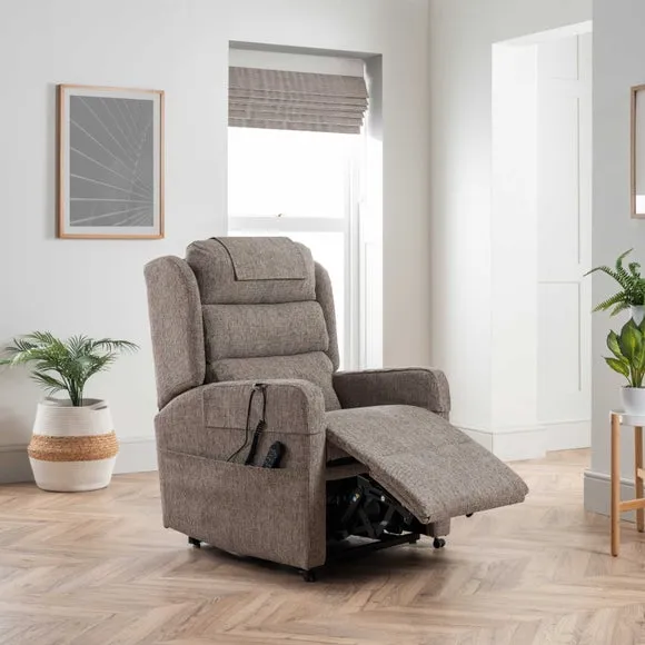 Camberley Dual Motor Rise and Recline Chair - Stone, Chenille alternate view