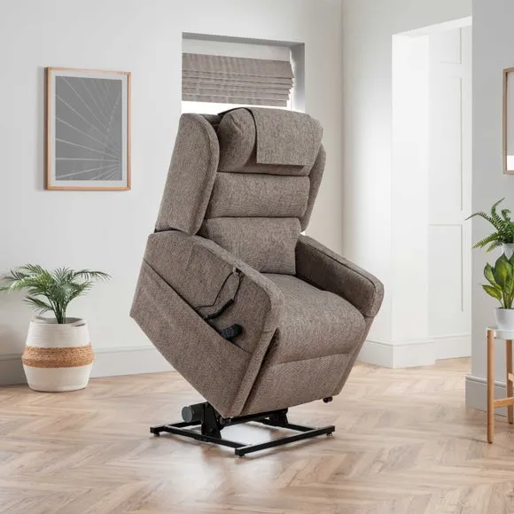 Camberley Dual Motor Rise and Recline Chair - Stone, Chenille product