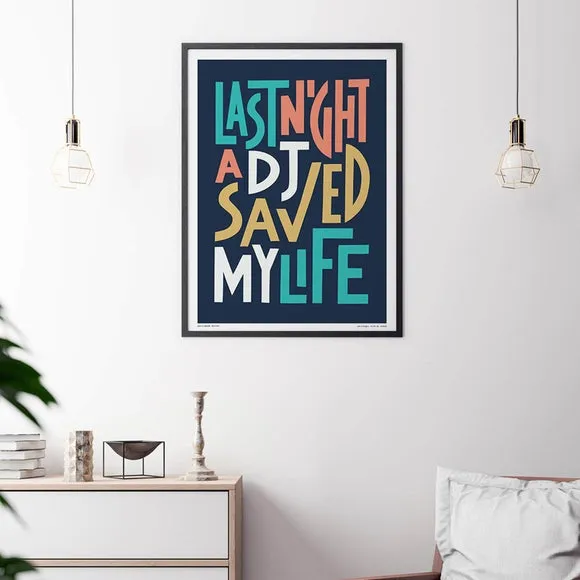 Last Night a DJ Saved My Life Framed Print - Multicolor alternate view