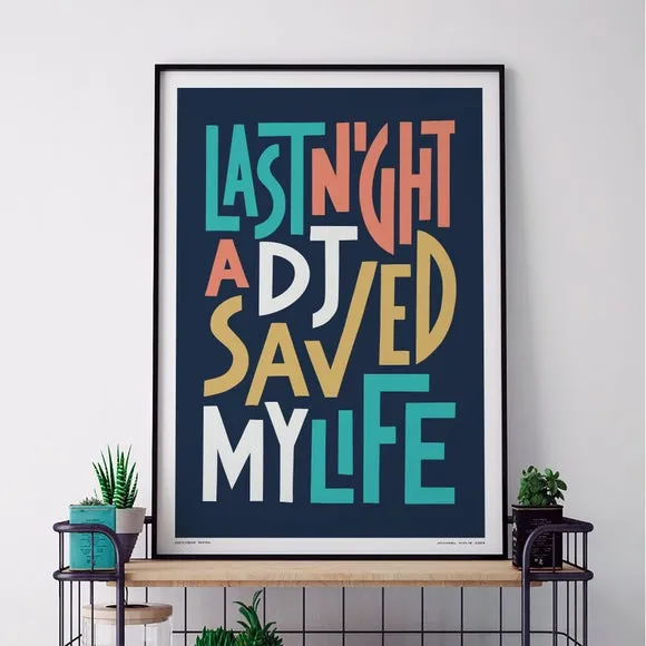 Last Night a DJ Saved My Life Framed Print - Multicolor product