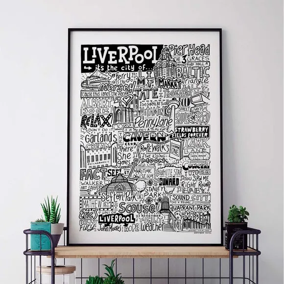 Liverpool Landmarks Framed Print - Monochrome product