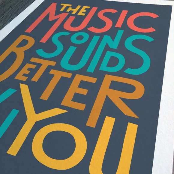Music Sounds Better With You Framed Print - Multicolor alternate view
